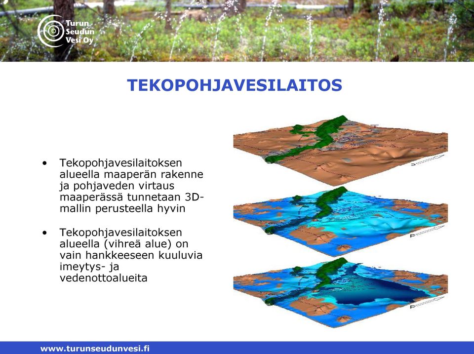 perusteella hyvin Tekopohjavesilaitoksen alueella (vihreä