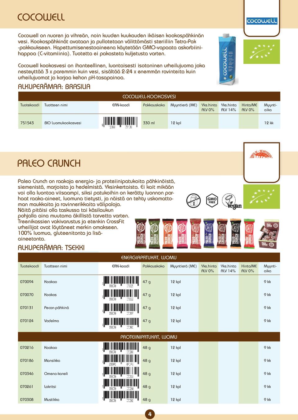 Cocowell kookosvesi on ihanteellinen, luontaisesti isotoninen urheilujuoma joka nesteyttää 3 x paremmin kuin vesi, sisältää 2-24 x enemmän ravinteita kuin urheilujuomat ja korjaa kehon ph-tasapainoa.