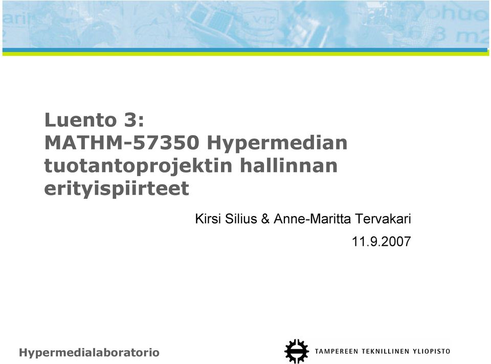 hallinnan erityispiirteet Kirsi