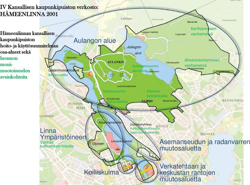 vanhametsä Jalopuuaarnio Pähkinälehto Hämeen kylmänkukka Linna Ympäristöineen Vanhaa kulttuurikasvillisutta Ojoinen Kaupunginpuisto Linnankasarmit