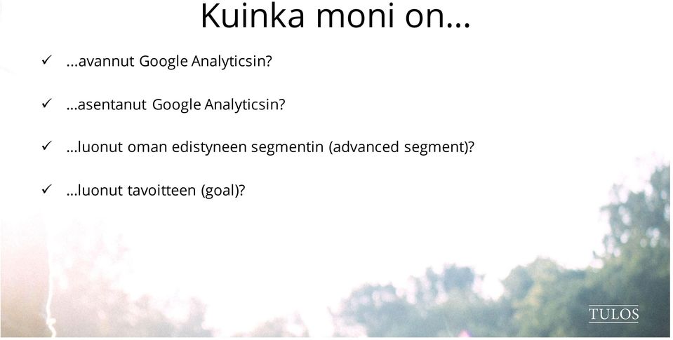 asentanut Google Analyticsin?