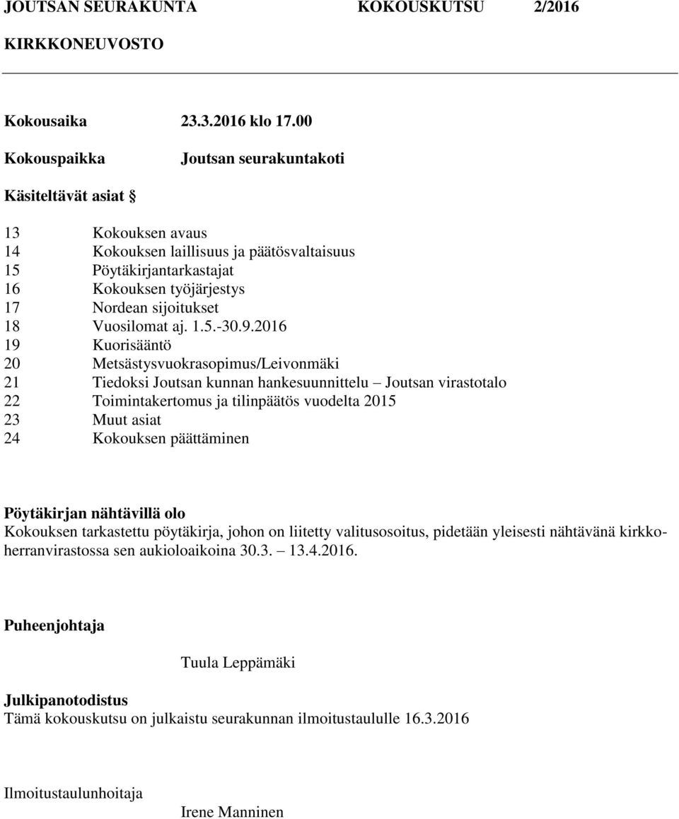 Vuosilomat aj. 1.5.-30.9.