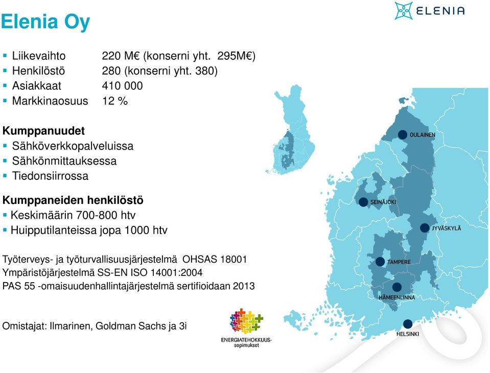 Kumppaneiden henkilöstö Keskimäärin 700-800 htv Huipputilanteissa jopa 1000 htv Työterveys- ja