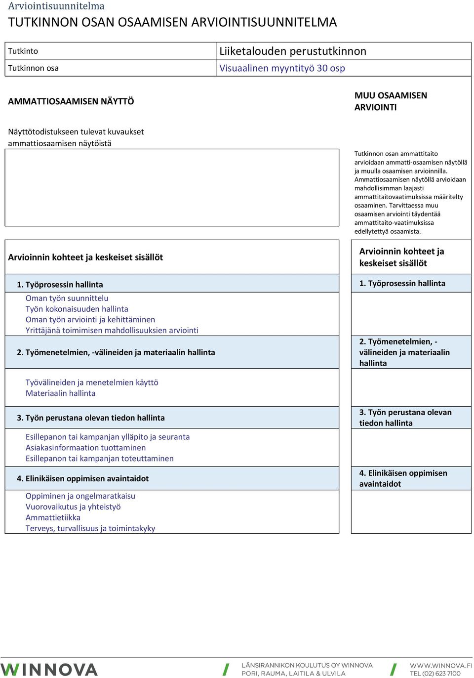 Ammattiosaamisen näytöllä arvioidaan mahdollisimman laajasti ammattitaitovaatimuksissa määritelty osaaminen.