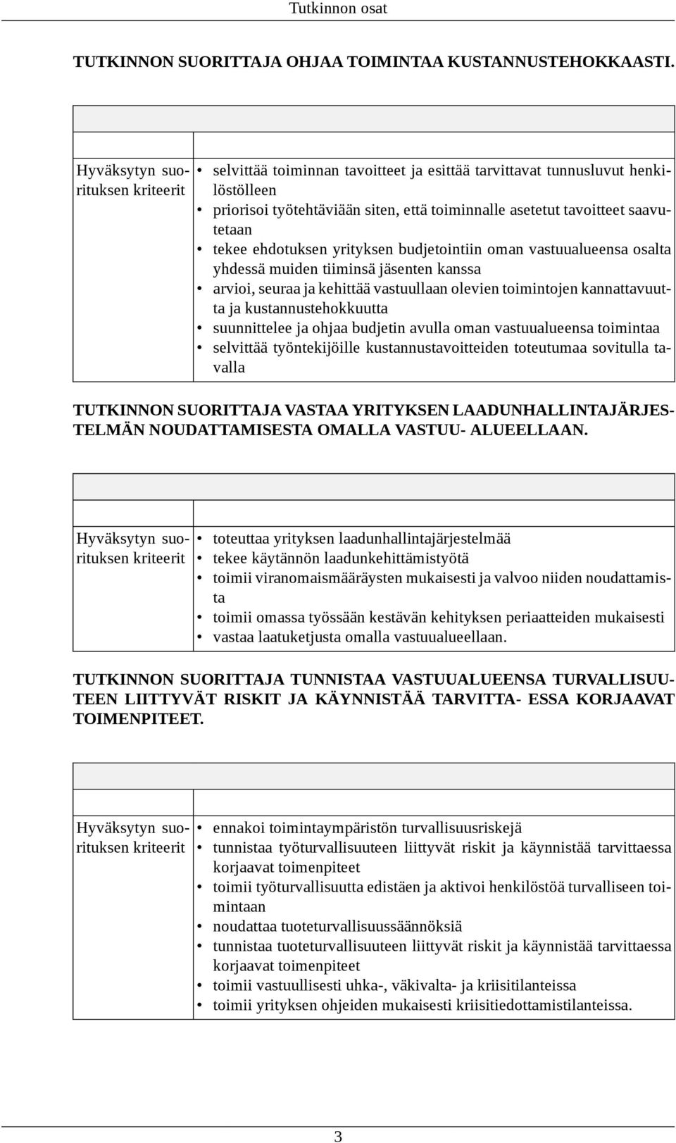 budjetointiin oman vastuualueensa osalta yhdessä muiden tiiminsä jäsenten kanssa arvioi, seuraa ja kehittää vastuullaan olevien toimintojen kannattavuutta ja kustannustehokkuutta suunnittelee ja