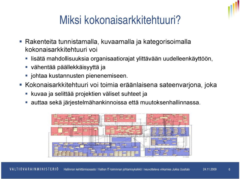 uudelleenkäyttöön, vähentää päällekkäisyyttä ja johtaa kustannusten pienenemiseen.