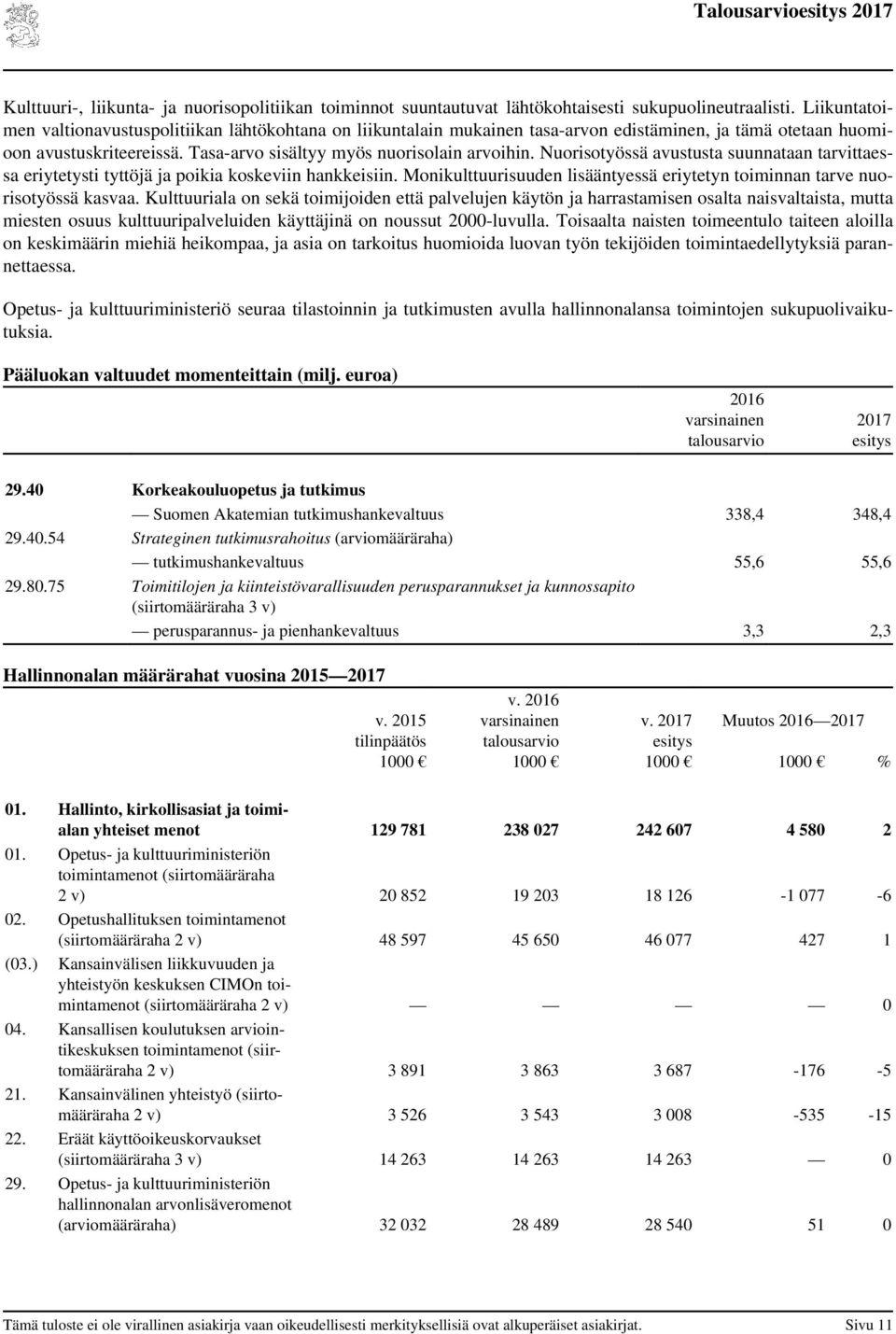 Nuorisotyössä avustusta suunnataan tarvittaessa eriytetysti tyttöjä ja poikia koskeviin hankkeisiin. Monikulttuurisuuden lisääntyessä eriytetyn toiminnan tarve nuorisotyössä kasvaa.