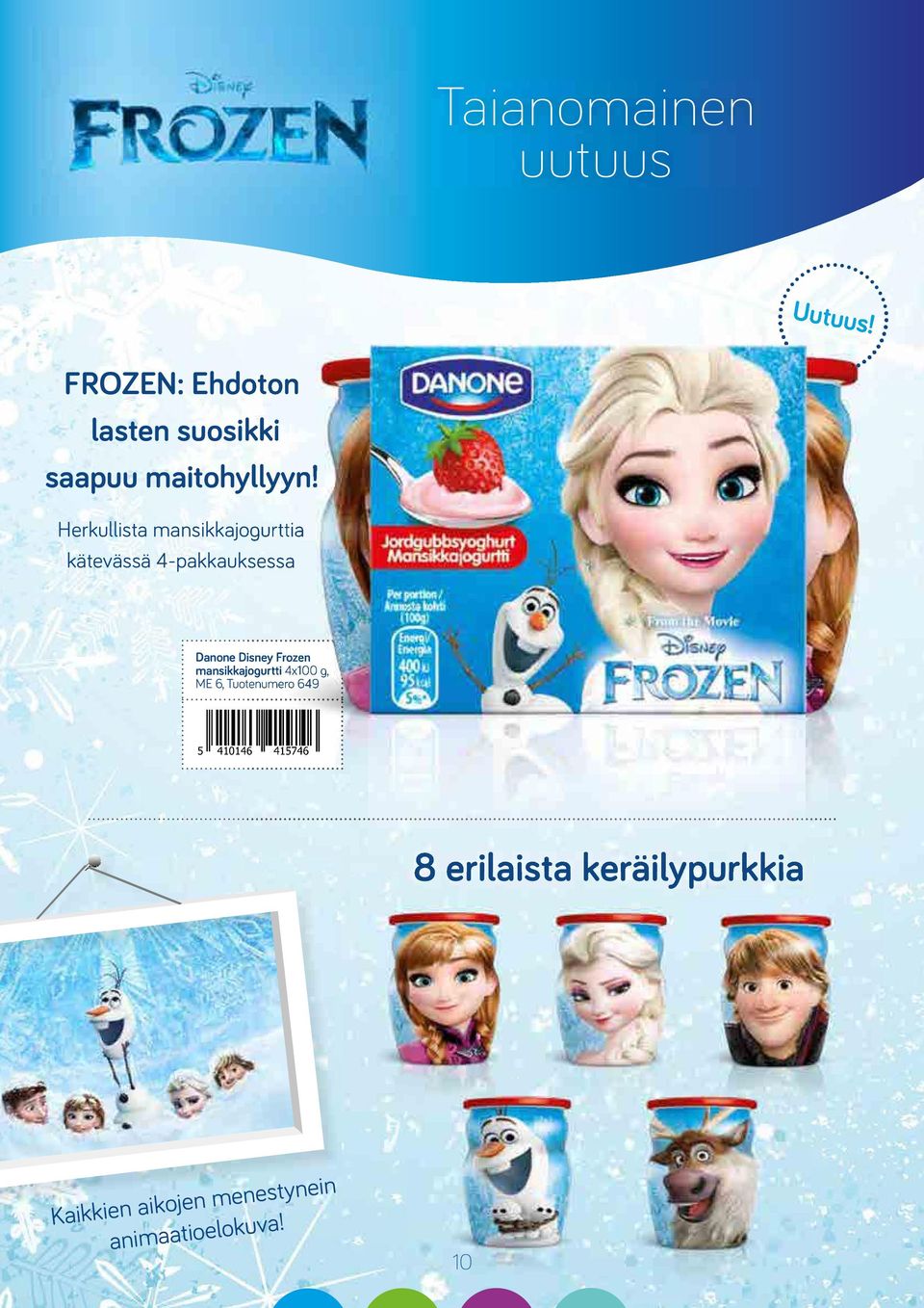 Frozen mansikkajogurtti 4x100 g, ME 6, Tuotenumero 649 410146 41746 8