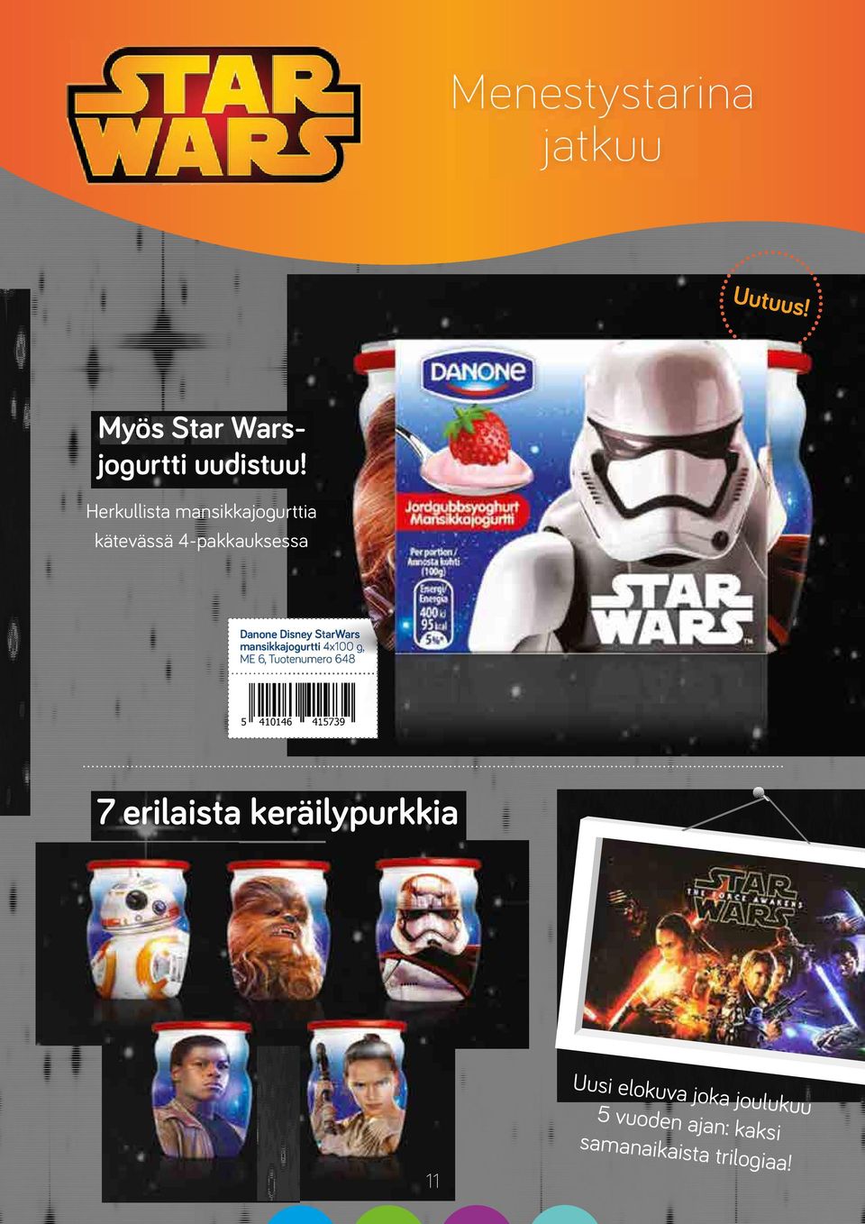 StarWars mansikkajogurtti 4x100 g, ME 6, Tuotenumero 648 410146 41739 7