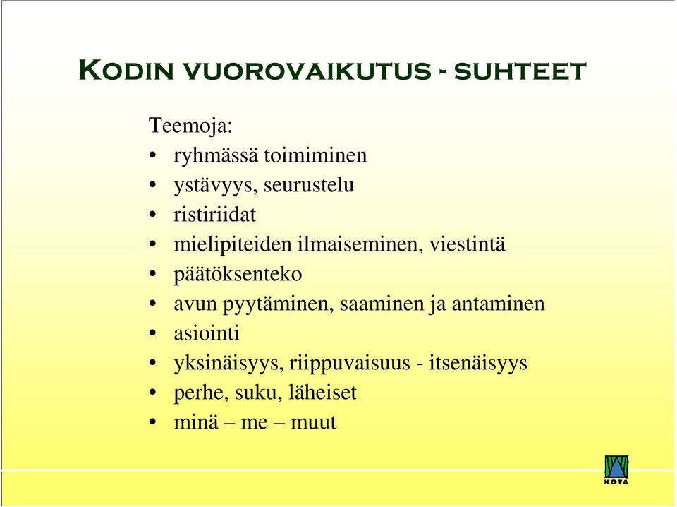 viestintä päätöksenteko avun pyytäminen, saaminen ja antaminen