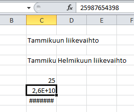 8 (34) Taulukon laatiminen 3. Taulukon laatiminen 3.1. Tiedon syöttäminen Valitse solu, mihin haluat tietoa syöttää. Aktiivinen solu näkyy kehystettynä.