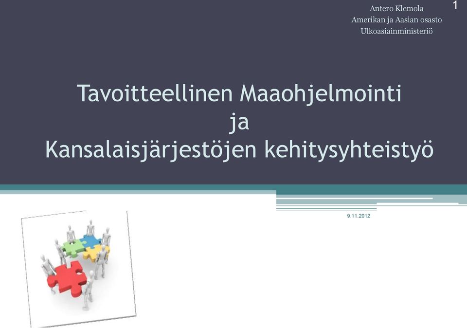 Tavoitteellinen Maaohjelmointi ja