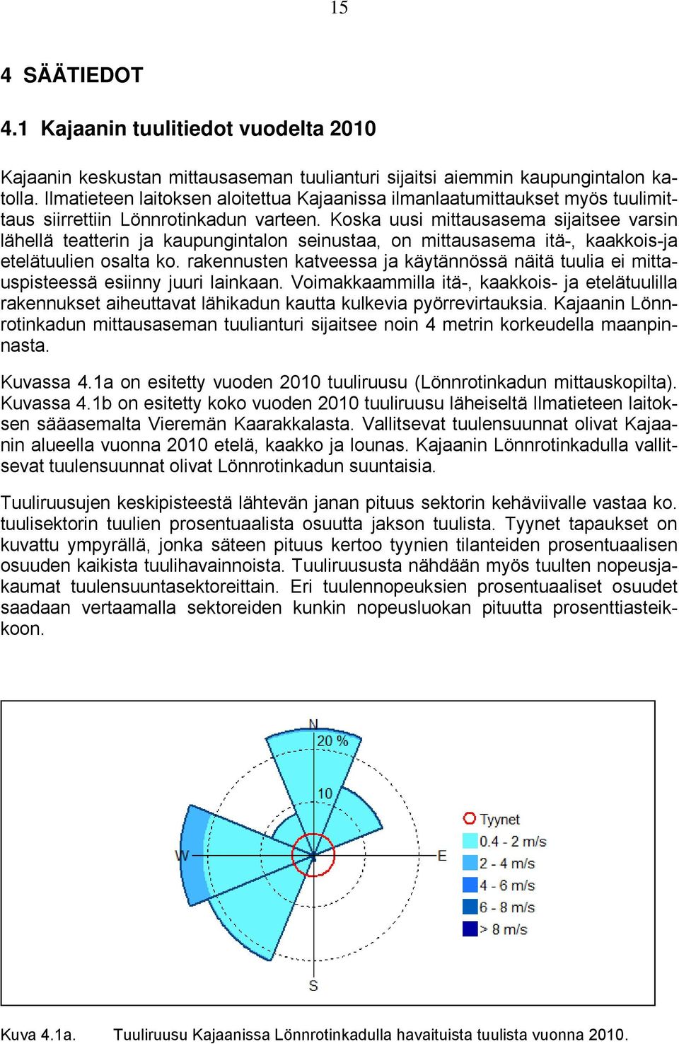 Koska uusi mittausasema sijaitsee varsin lähellä teatterin ja kaupungintalon seinustaa, on mittausasema itä-, kaakkois-ja etelätuulien osalta ko.