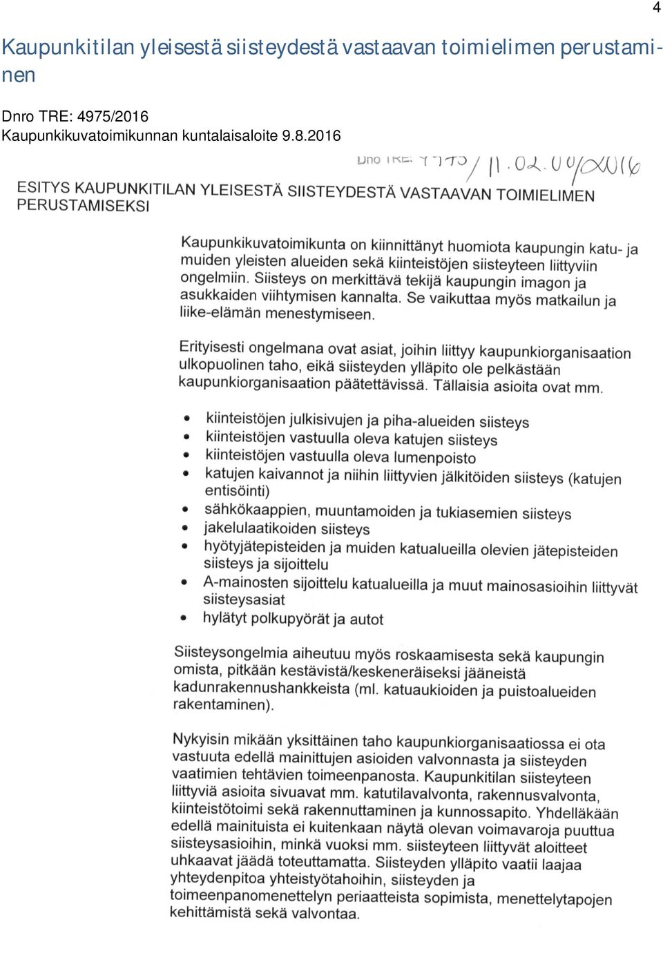 perustaminen Dnro TRE: 4975/2016