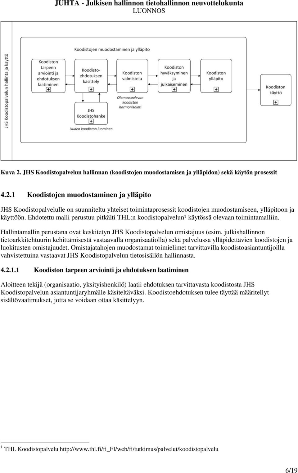 julkishallinnon tietoarkkitehtuurin kehittämisestä vastaavalla organisaatiolla) sekä palvelussa ylläpidettävien koodistojen ja luokitusten omistajuudet.