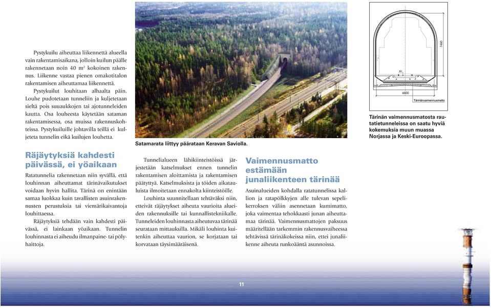 Louhe pudotetaan tunneliin ja kuljetetaan sieltä pois suuaukkojen tai ajotunneleiden kautta. Osa louheesta käytetään sataman rakentamisessa, osa muissa rakennuskohteissa.