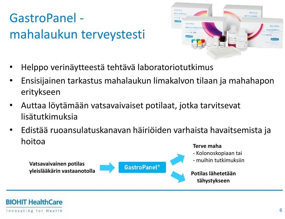 lisätutkimuksia Edistää ruoansulatuskanavan häiriöiden varhaista havaitsemista ja hoitoa Vatsavaivainen potilas