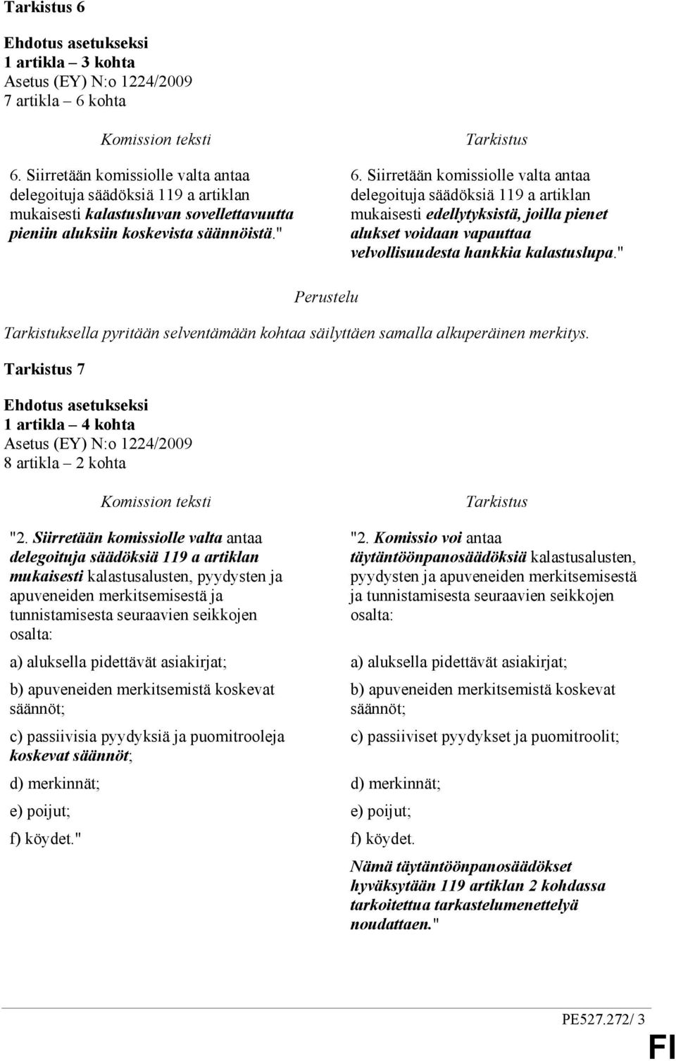 " Tarkistuksella pyritään selventämään kohtaa säilyttäen samalla alkuperäinen merkitys. 7 1 artikla 4 kohta 8 artikla 2 kohta "2.