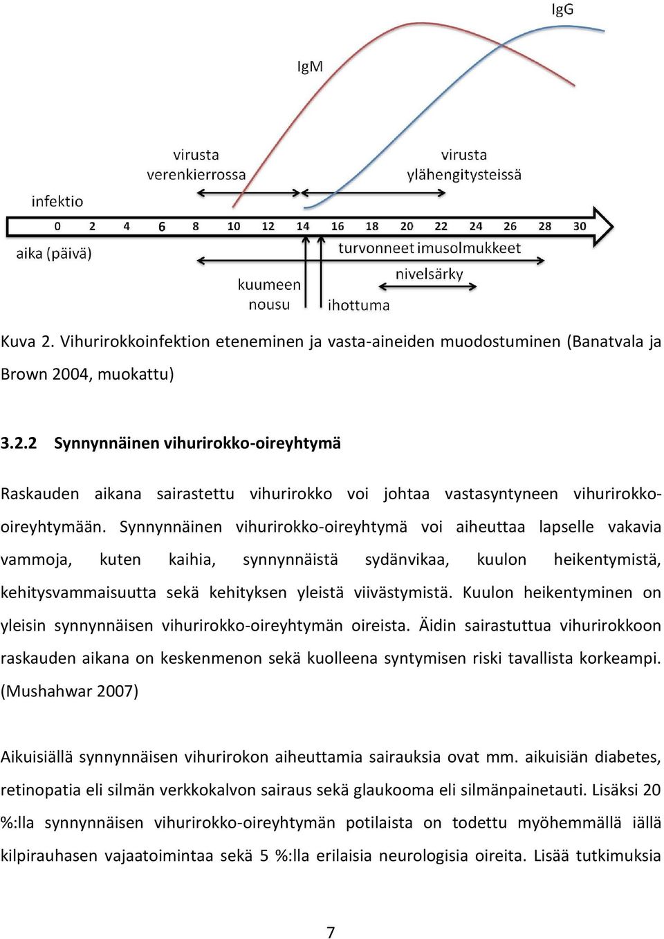 Kuulon heikentyminen on yleisin synnynnäisen vihurirokko-oireyhtymän oireista. Äidin sairastuttua vihurirokkoon raskauden aikana on keskenmenon sekä kuolleena syntymisen riski tavallista korkeampi.