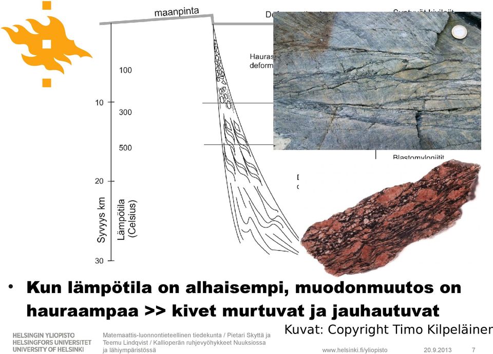 kivet murtuvat ja jauhautuvat