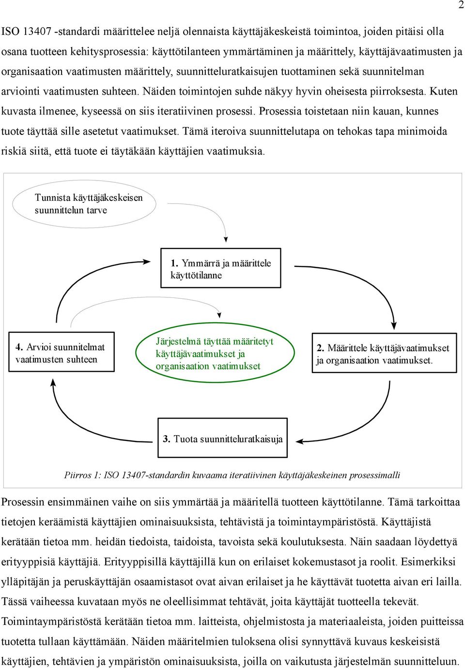 Kuten kuvasta ilmenee, kyseessä on siis iteratiivinen prosessi. Prosessia toistetaan niin kauan, kunnes tuote täyttää sille asetetut vaatimukset.