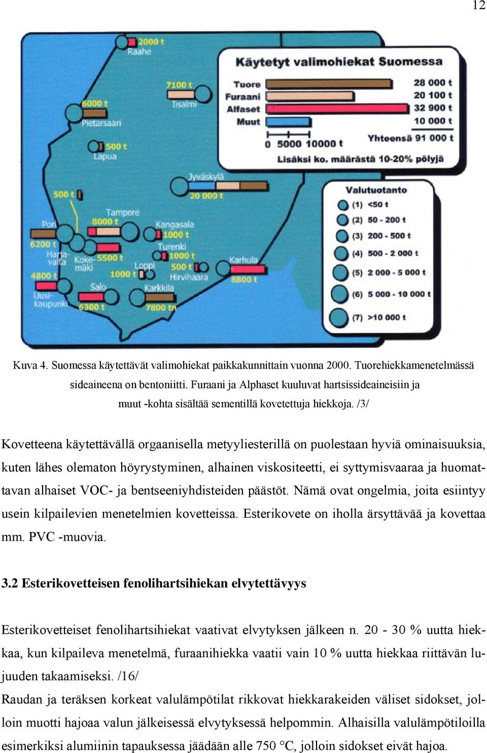 /3/ Kovetteena käytettävällä orgaanisella metyyliesterillä on puolestaan hyviä ominaisuuksia, kuten lähes olematon höyrystyminen, alhainen viskositeetti, ei syttymisvaaraa ja huomattavan alhaiset