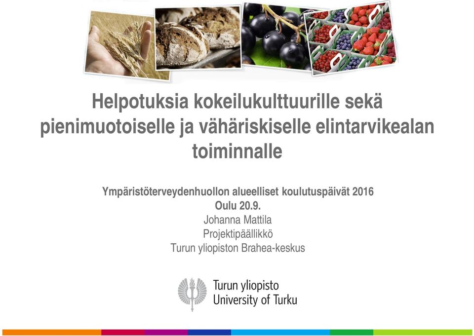 Ympäristöterveydenhuollon alueelliset koulutuspäivät 2016