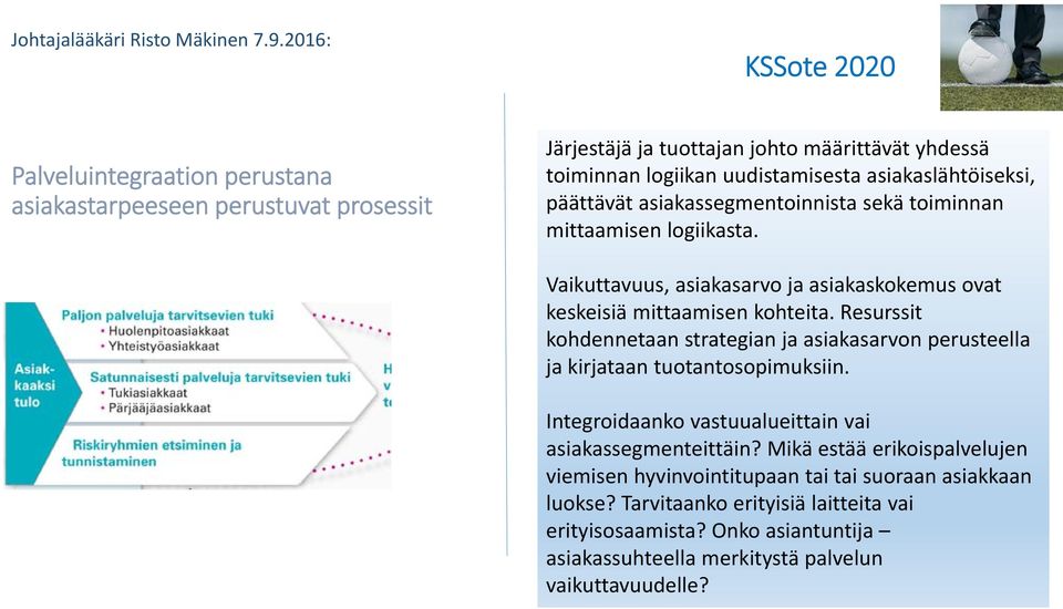 asiakaslähtöiseksi, päättävät asiakassegmentoinnista sekä toiminnan mittaamisen logiikasta. Vaikuttavuus, asiakasarvo ja asiakaskokemus ovat keskeisiä mittaamisen kohteita.