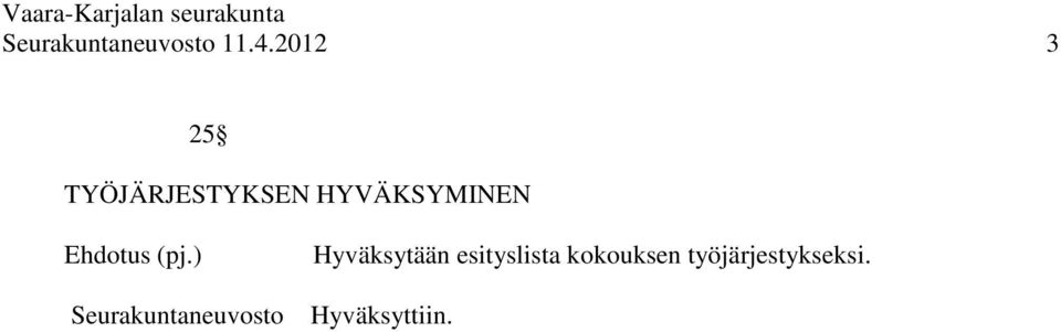 ) Hyväksytään esityslista