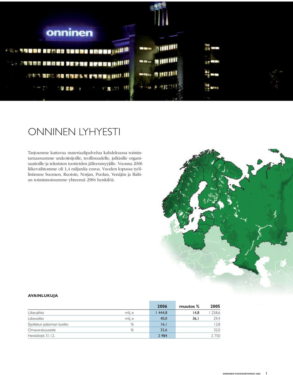 Vuoden lopussa työllistimme Suomen, Ruotsin, Norjan, Puolan, Venäjän ja Baltian toiminnoissamme yhteensä 2984 henkilöä.