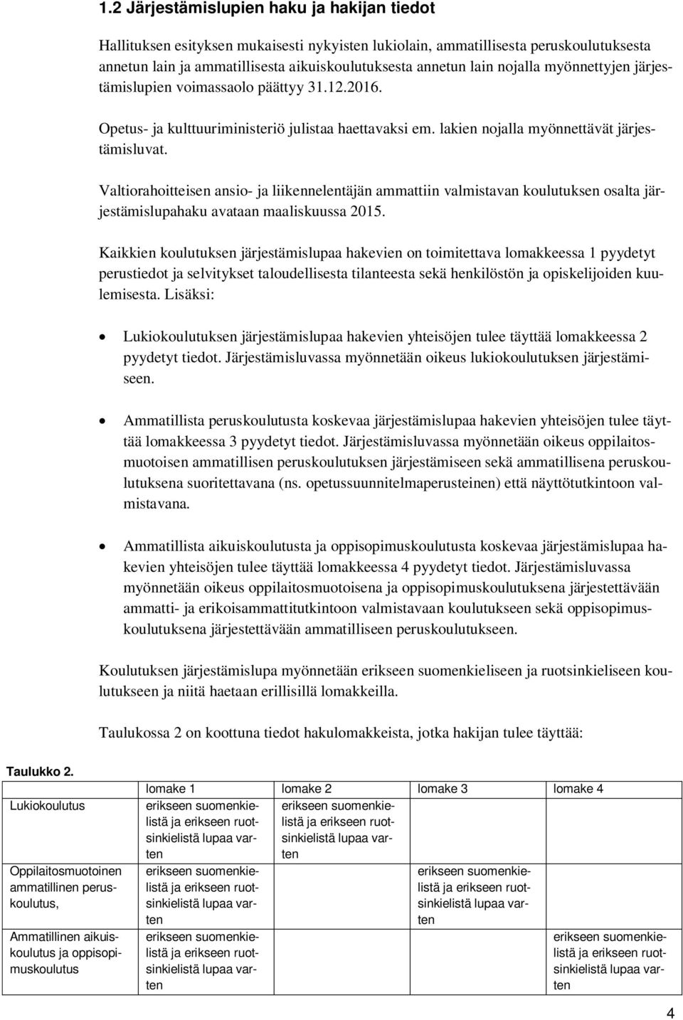 Valtiorahoitteisen ansio- ja liikennelentäjän ammattiin valmistavan koulutuksen osalta järjestämislupahaku avataan maaliskuussa 2015.
