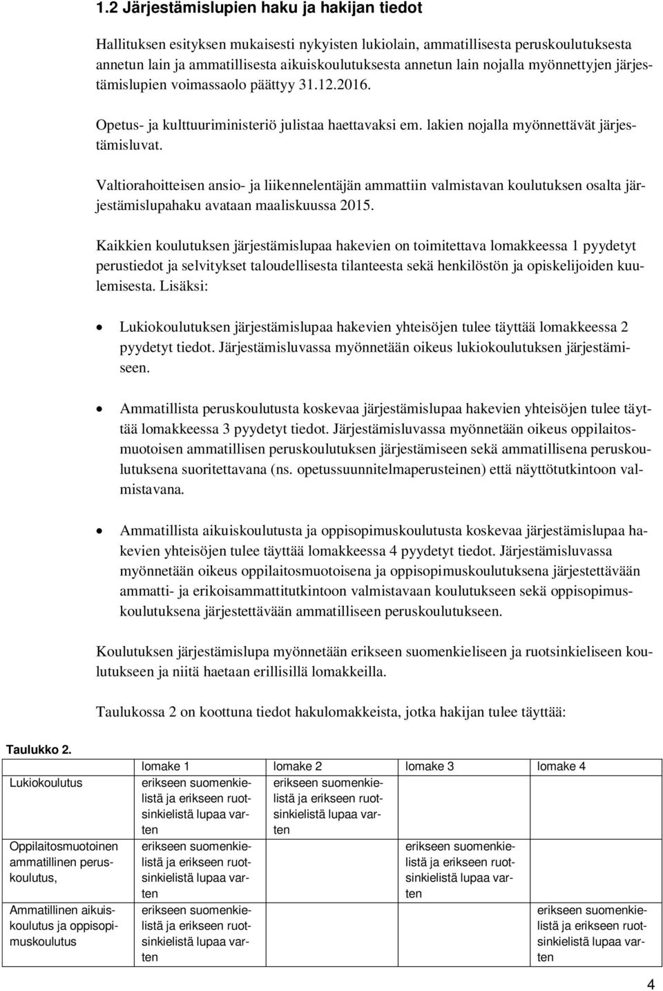 Valtiorahoitteisen ansio- ja liikennelentäjän ammattiin valmistavan koulutuksen osalta järjestämislupahaku avataan maaliskuussa 2015.