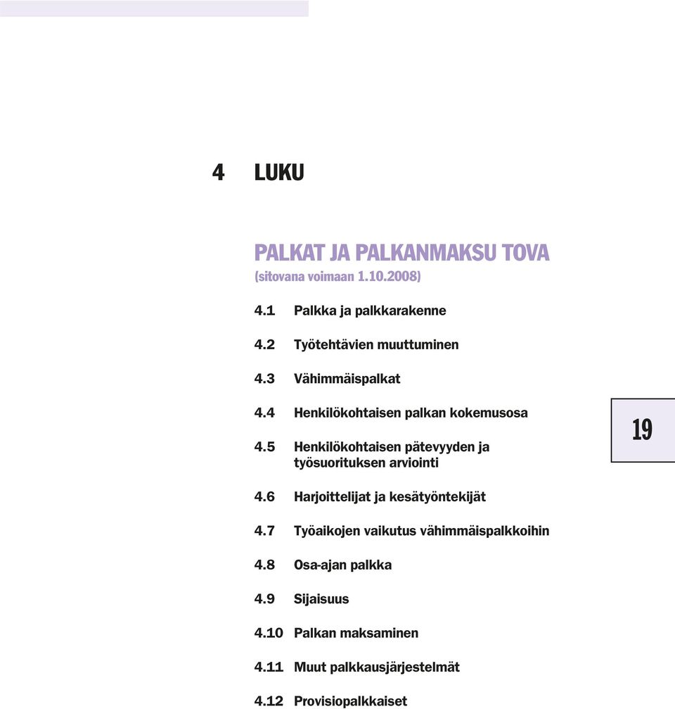 5 Henkilökohtaisen pätevyyden ja työsuorituksen arviointi 19 4.6 Harjoittelijat ja kesätyöntekijät 4.