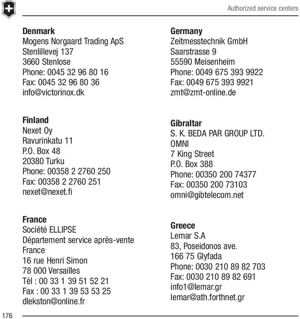 Ravurinkatu 11 P.O. Box 48 20380 Turku Phone: 00358 2 2760 250 Fax: 00358 2 2760 251 nexet@nexet.fi Gibraltar S. K. BEDA PAR GROUP LTD. OMNI 7 King Street P.O. Box 388 Phone: 00350 200 74377 Fax: 00350 200 73103 omni@gibtelecom.