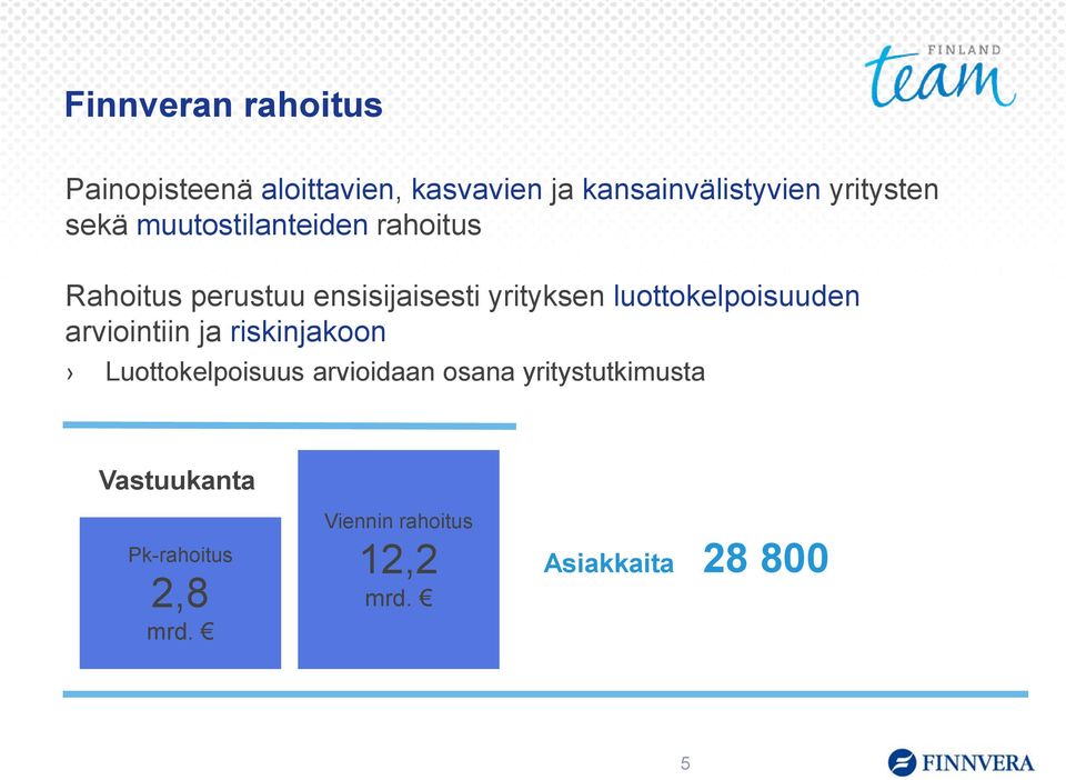 luottokelpoisuuden arviointiin ja riskinjakoon Luottokelpoisuus arvioidaan osana