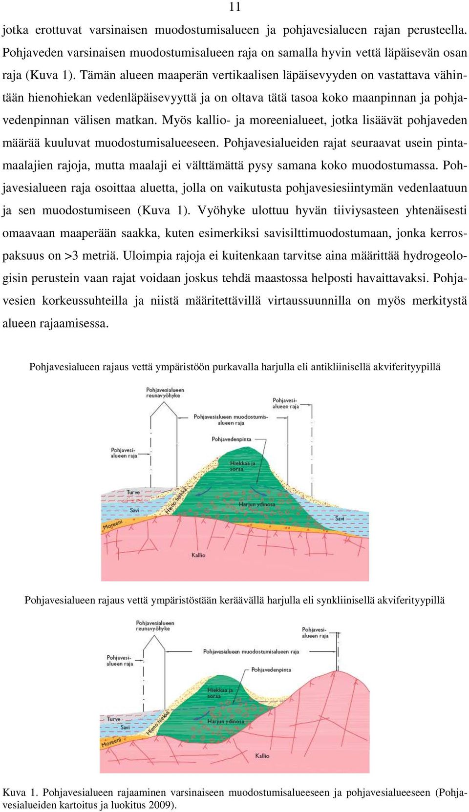 Myös kallio- ja moreenialueet, jotka lisäävät pohjaveden määrää kuuluvat muodostumisalueeseen.