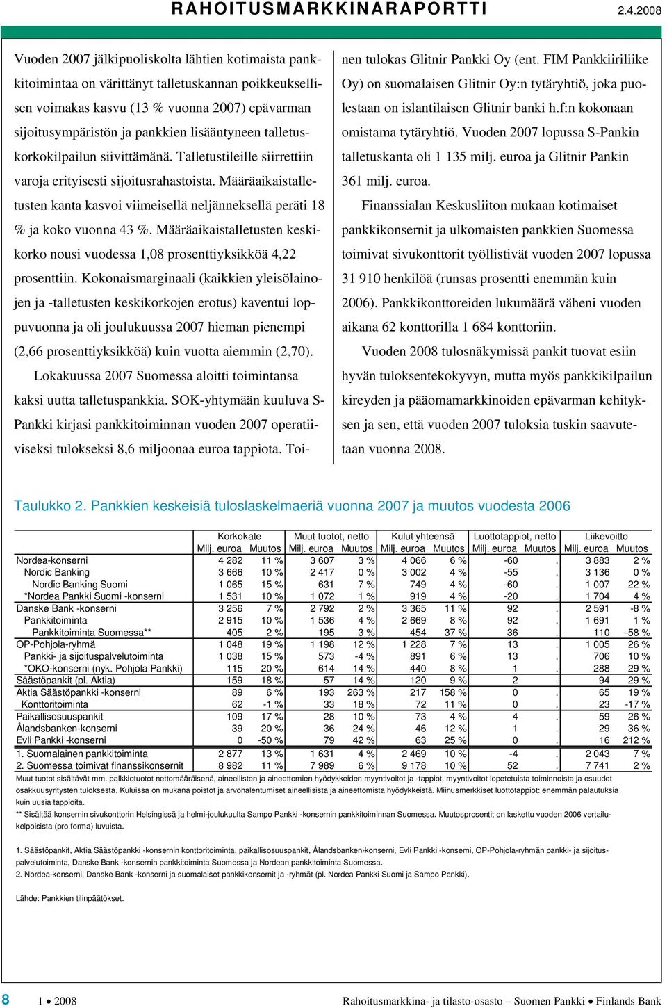 lisääntyneen talletuskorkokilpailun siivittämänä. Talletustileille siirrettiin varoja erityisesti sijoitusrahastoista.