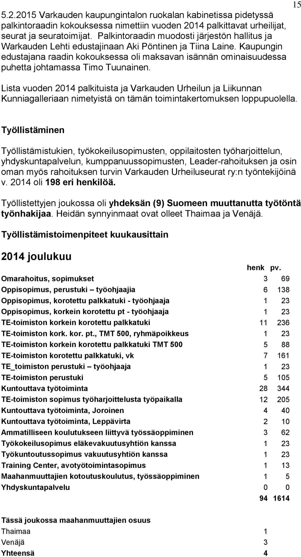 Kaupungin edustajana raadin kokouksessa oli maksavan isännän ominaisuudessa puhetta johtamassa Timo Tuunainen.