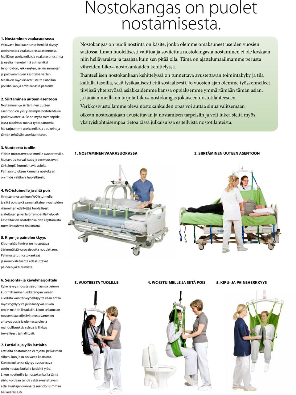 Meillä on myös lisävarusteita siirtoihin poliklinikan ja ambulanssin paareilta. 2.