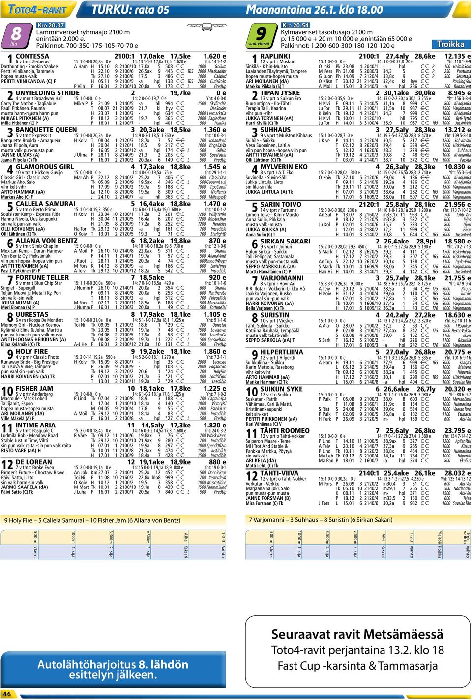 135 e 1 6 v trn t Zerberus 15: 1 0-0-0 20,8a 0 e 14: 13 1-1-2 17,0a 17,5 1.