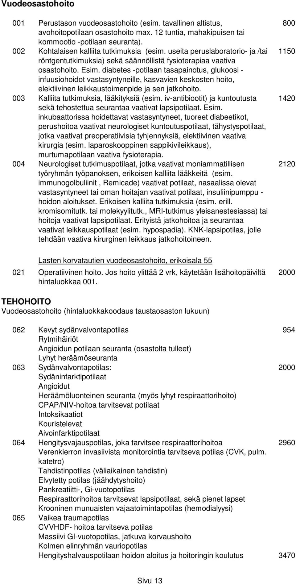 diabetes -potilaan tasapainotus, glukoosi - infuusiohoidot vastasyntyneille, kasvavien keskosten hoito, elektiivinen leikkaustoimenpide ja sen jatkohoito. 003 Kalliita tutkimuksia, lääkityksiä (esim.