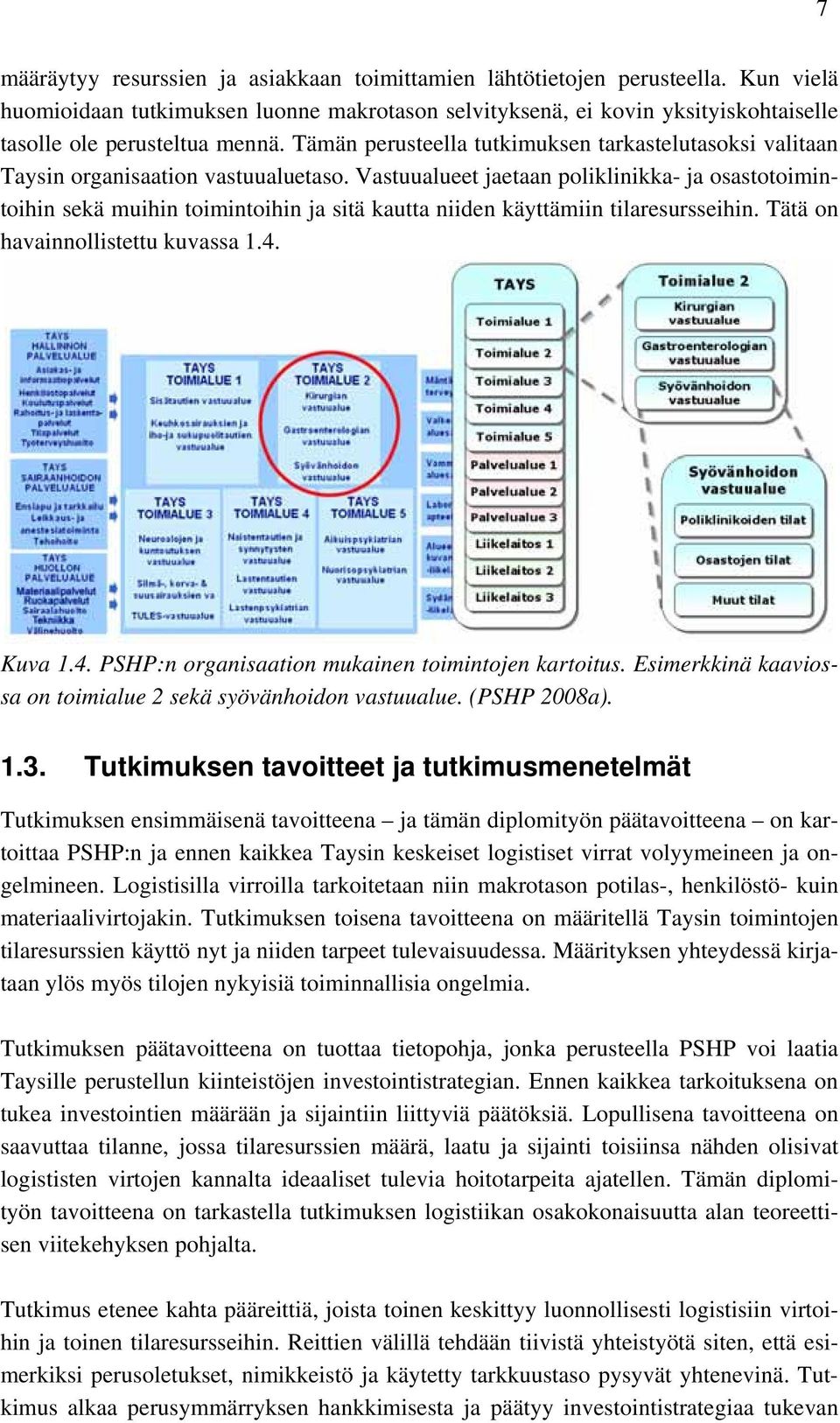 Tämän perusteella tutkimuksen tarkastelutasoksi valitaan Taysin organisaation vastuualuetaso.