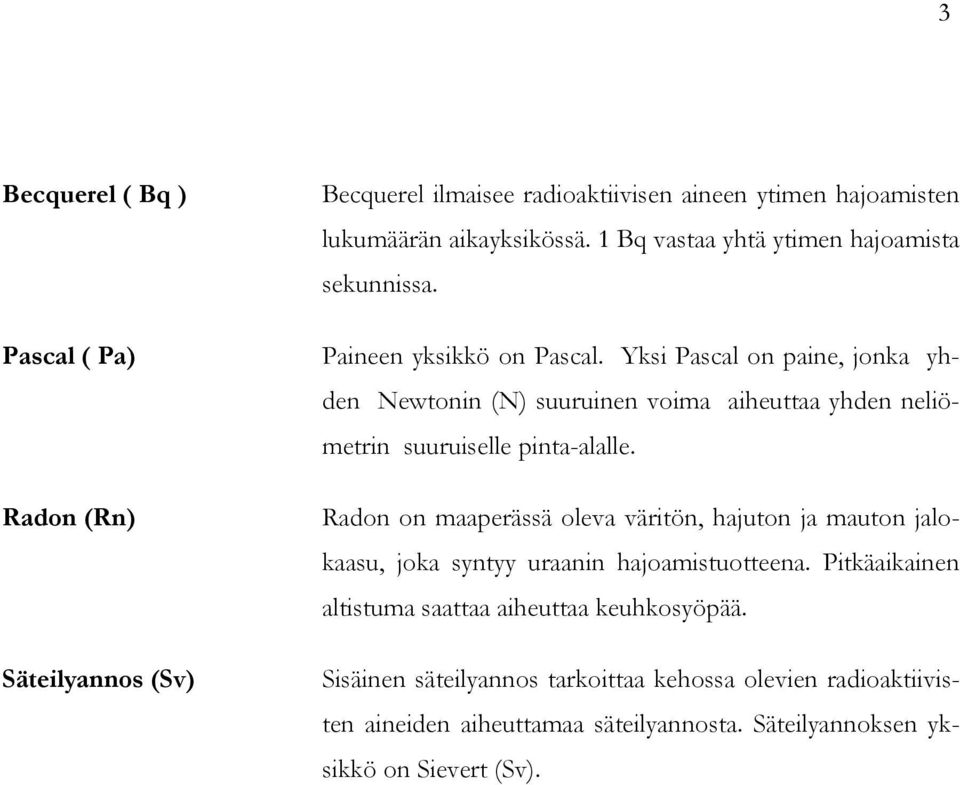 Yksi Pascal on paine, jonka yhden Newtonin (N) suuruinen voima aiheuttaa yhden neliömetrin suuruiselle pinta-alalle.
