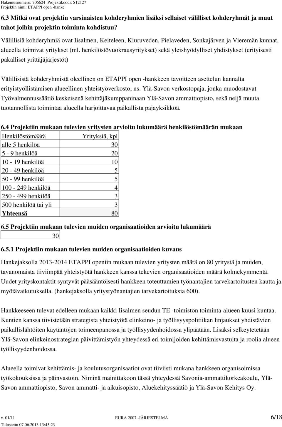 henkilöstövuokrausyritykset) sekä yleishyödylliset yhdistykset (erityisesti pakalliset yrittäjäjärjestöt) Välillisistä kohderyhmistä oleellinen on ETAPPI open -hankkeen tavoitteen asettelun kannalta