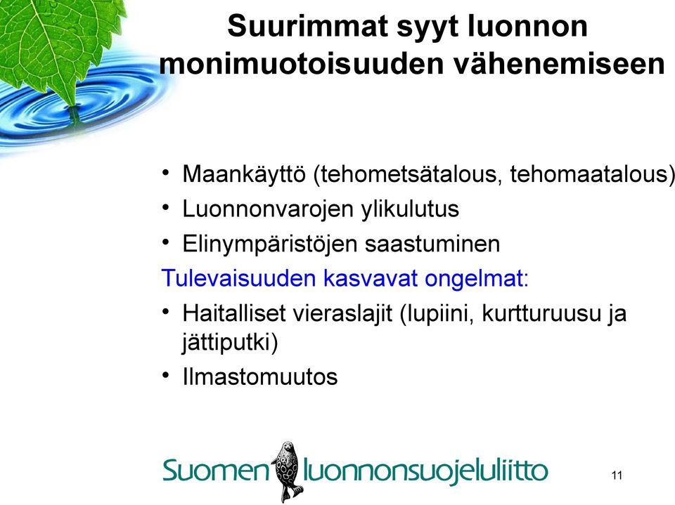 Elinympäristöjen saastuminen Tulevaisuuden kasvavat ongelmat: