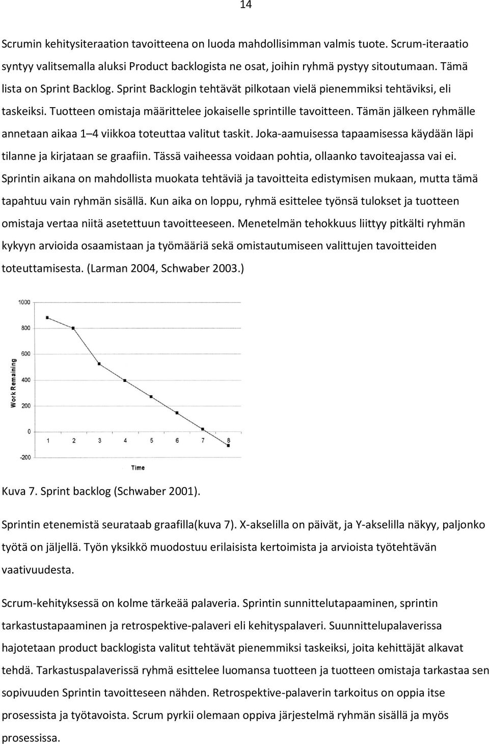 Tämän jälkeen ryhmälle annetaan aikaa 1 4 viikkoa toteuttaa valitut taskit. Joka-aamuisessa tapaamisessa käydään läpi tilanne ja kirjataan se graafiin.