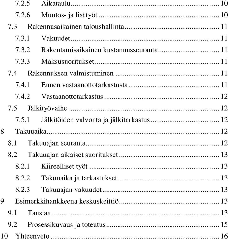 .. 12 8 Takuuaika... 12 8.1 Takuuajan seuranta... 12 8.2 Takuuajan aikaiset suoritukset... 13 8.2.1 Kiireelliset työt... 13 8.2.2 Takuuaika ja tarkastukset... 13 8.2.3 Takuuajan vakuudet.