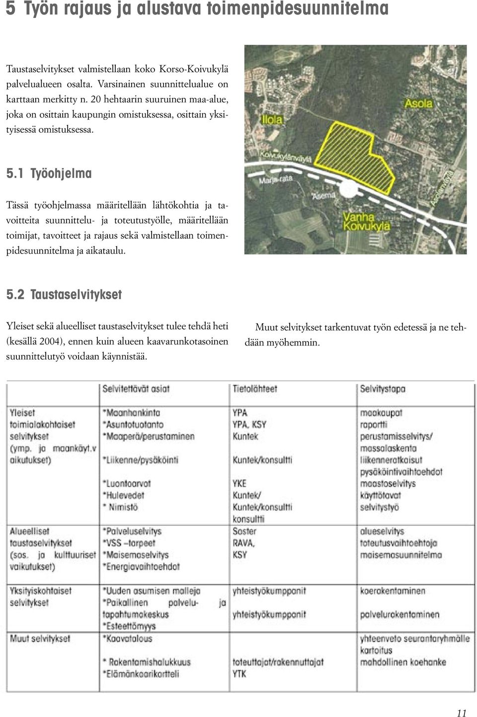 1 Työohjelma Tässä työohjelmassa määritellään lähtökohtia ja tavoitteita suunnittelu- ja toteutustyölle, määritellään toimijat, tavoitteet ja rajaus sekä valmistellaan