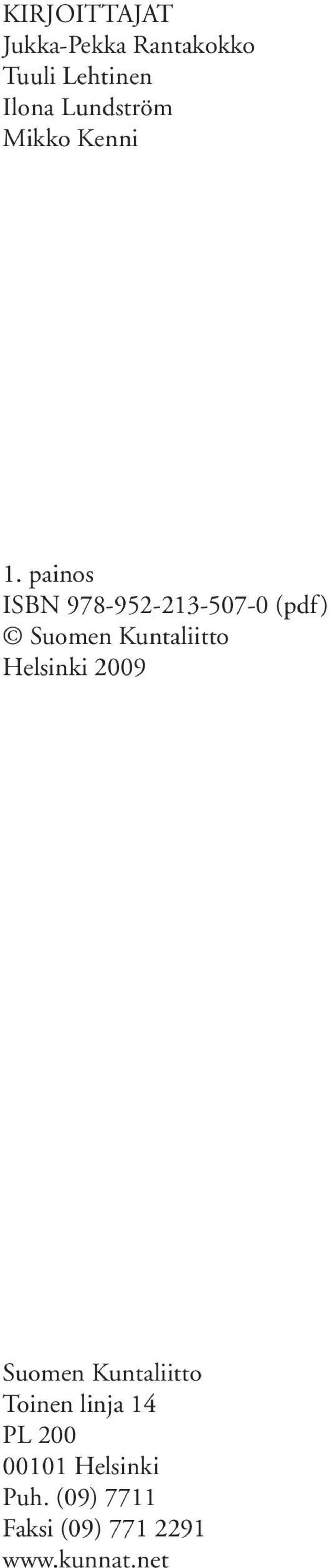 painos ISBN 978-952-213-507-0 (pdf) Suomen Kuntaliitto Helsinki