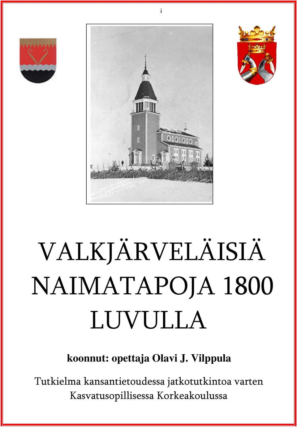 Vilppula Tutkielma kansantietoudessa